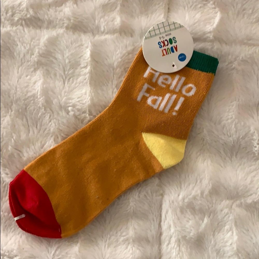 Hello Fall theme socks
